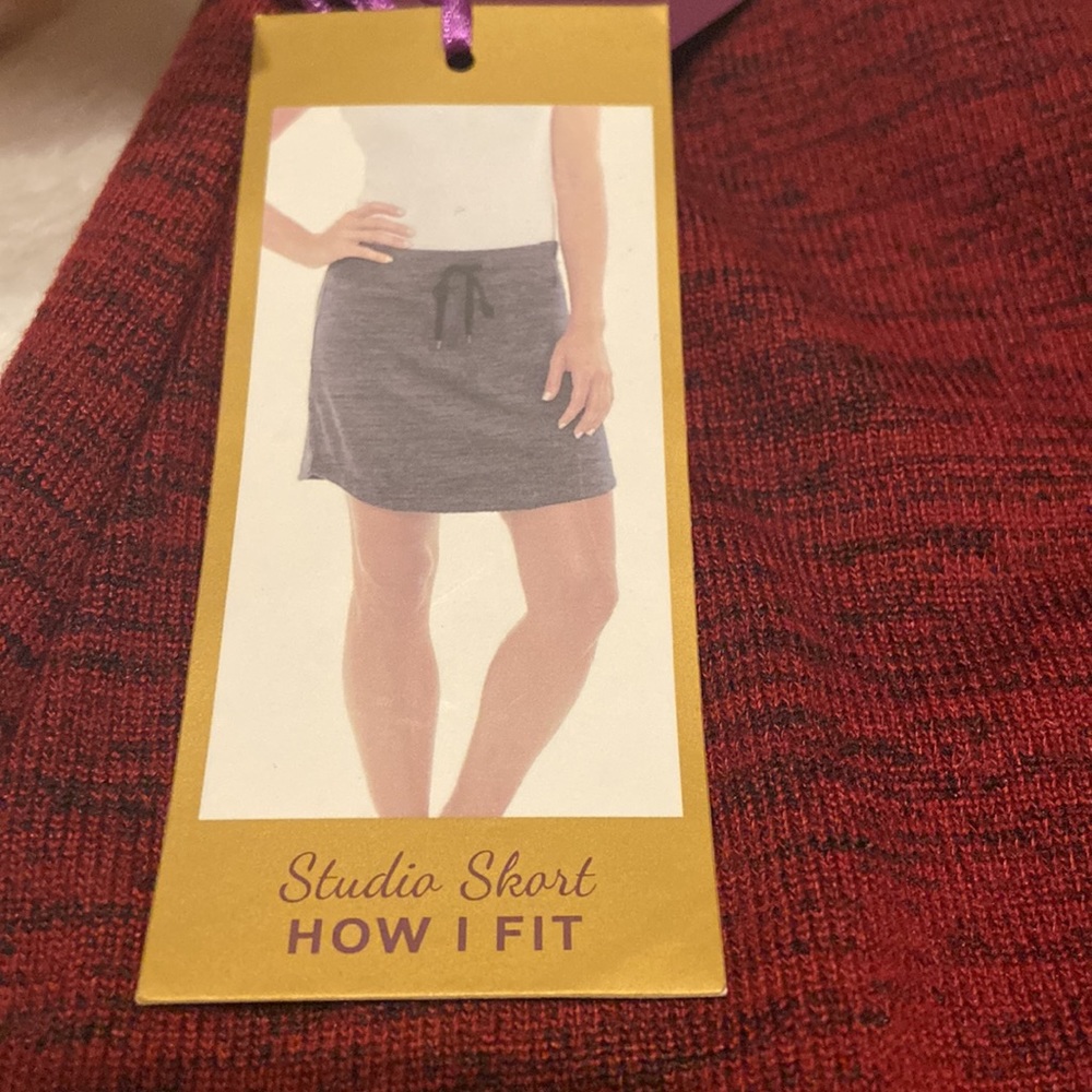 NWT Z BY ZOBHA Size XL Skort Wine Space Dye Elastic Waist Pull On Tie Waist - Picture 10 of 14
